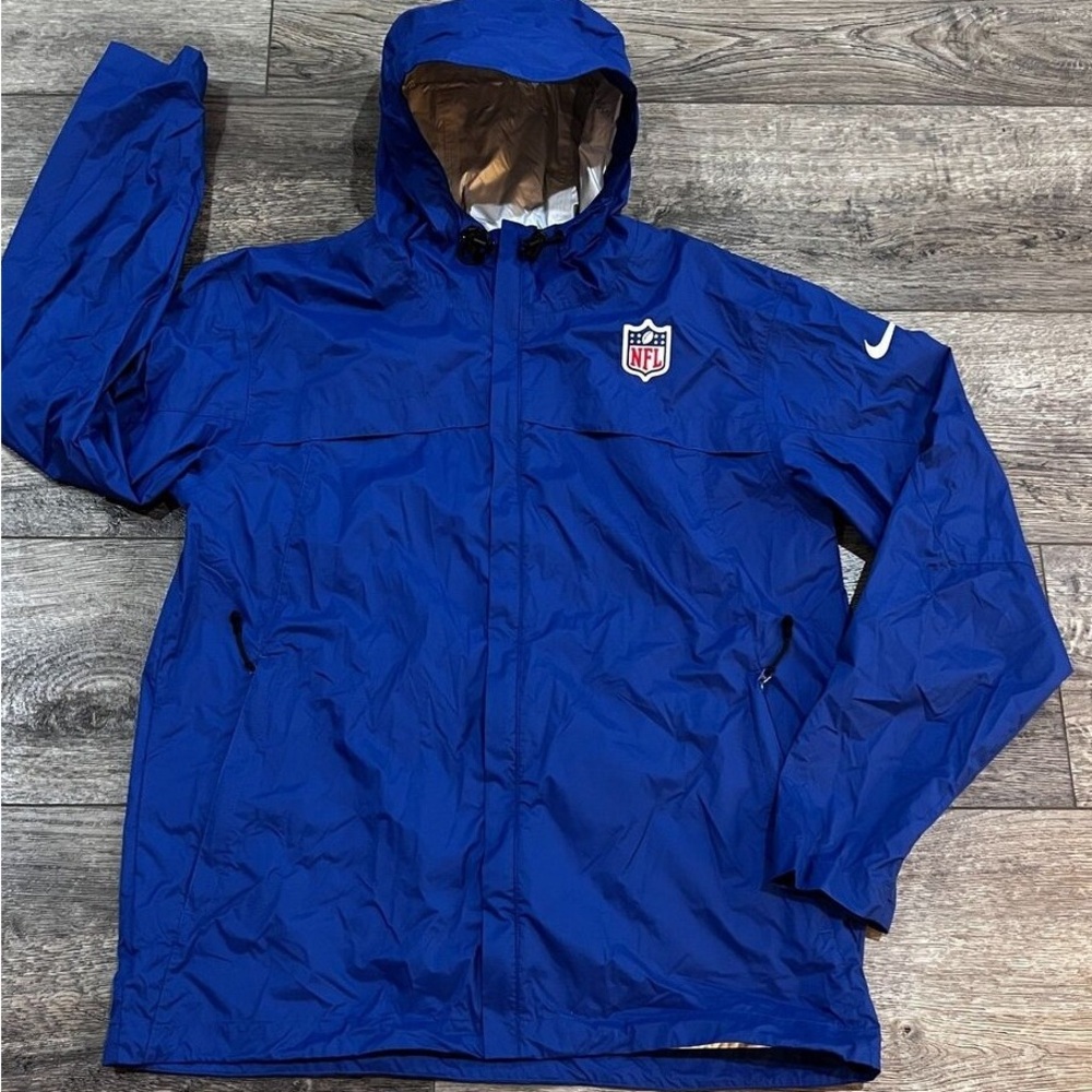 Blue Hooded Windbreaker Jacket